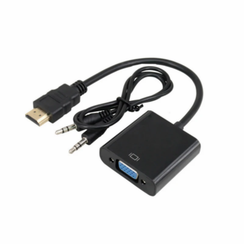 HDMI to VGA Adapter Converter Cable Male to Female with 3.5mm Audio output for PS3 Xbox360 PC Laptop HDTV 1080P Display