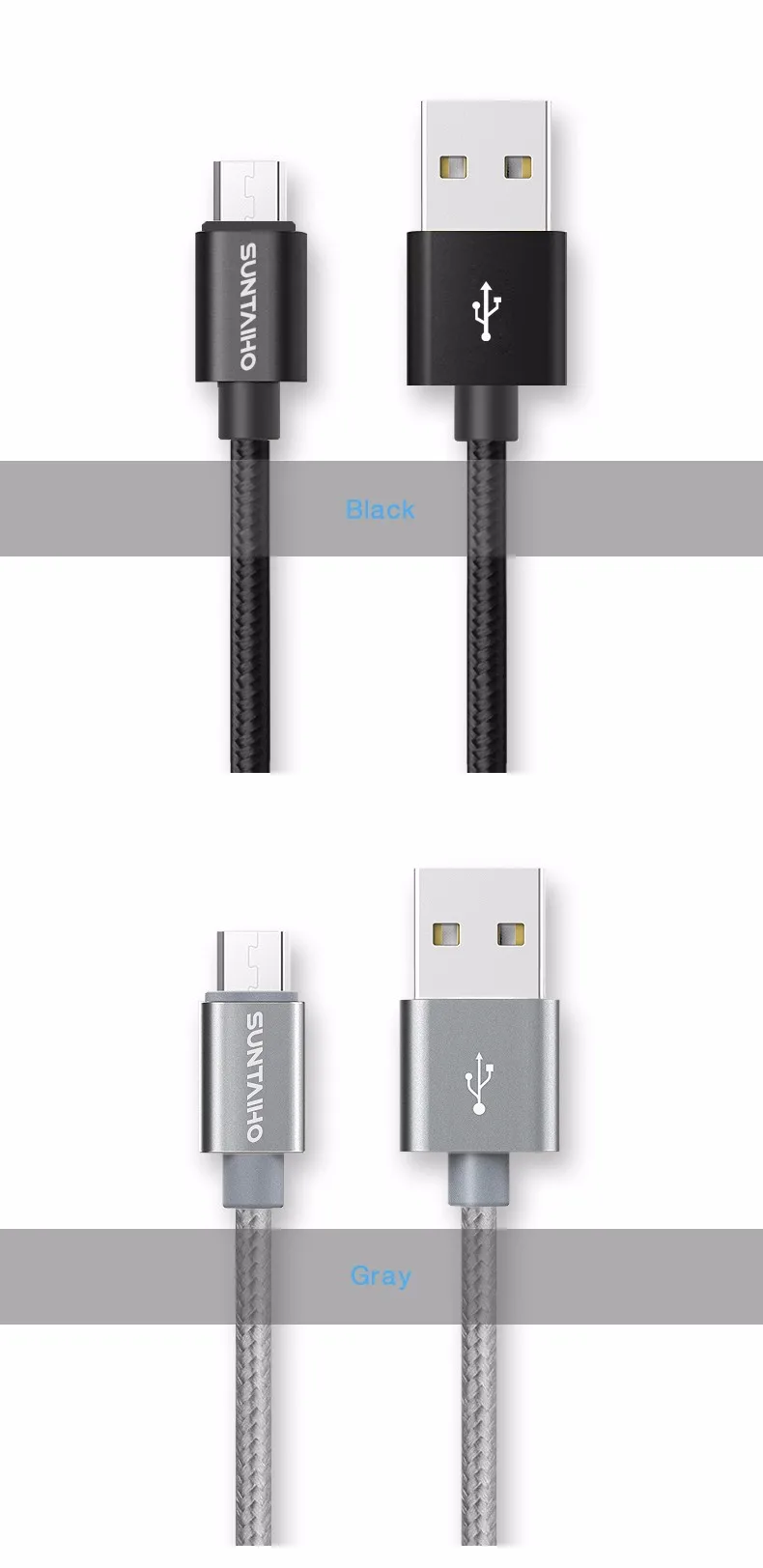 Suntaiho 5 В 2.4A USB к Micro USB кабель быстро Chaging кабель для samsung Xiaomi Зарядное устройство кабель для huawei LG USB кабель нейлон кабель usb