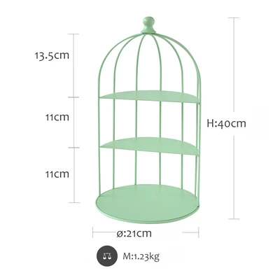 SWEETGO матовый зеленый кекс подставки для кексов держатель стойки птичья клетка украшение дома Конфета бар десертный стол вечерние витрина поставщик - Цвет: Birdcage