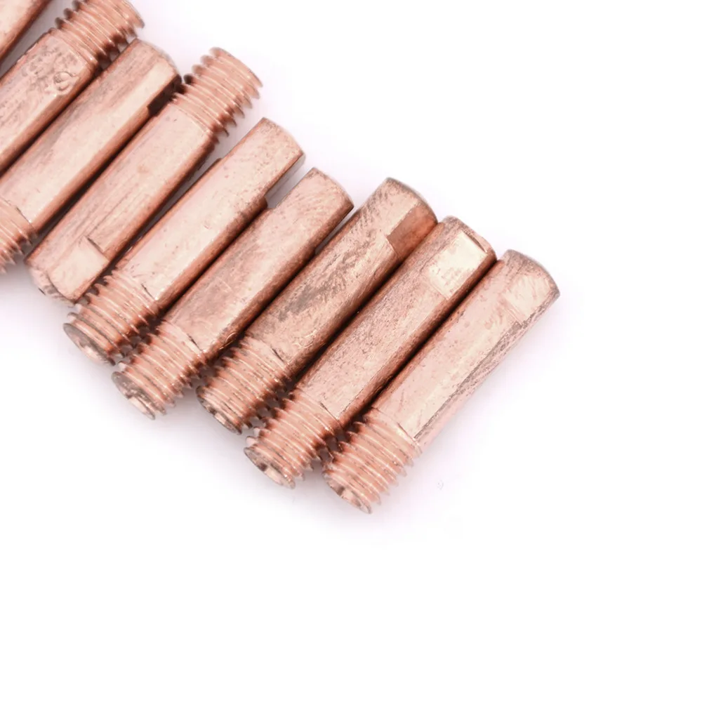 10pcs Gas Nozzle Gold 15AK-0.8mm Mig Mag Welding Weld Torch Contact Tipsmz