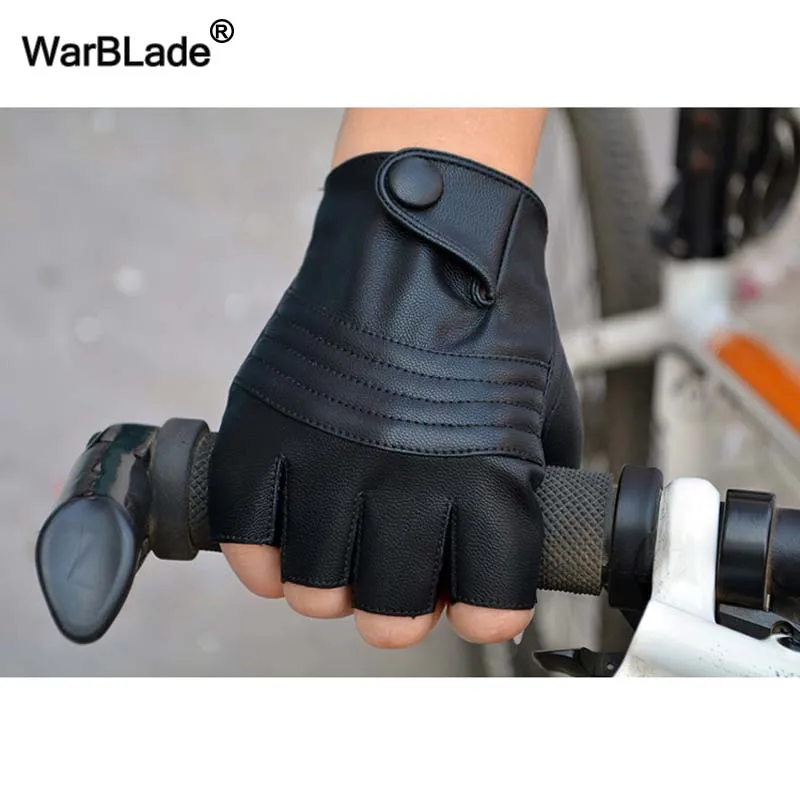 Модные перчатки WarBLade для вождения и спортзала без пальцев из искусственной кожи