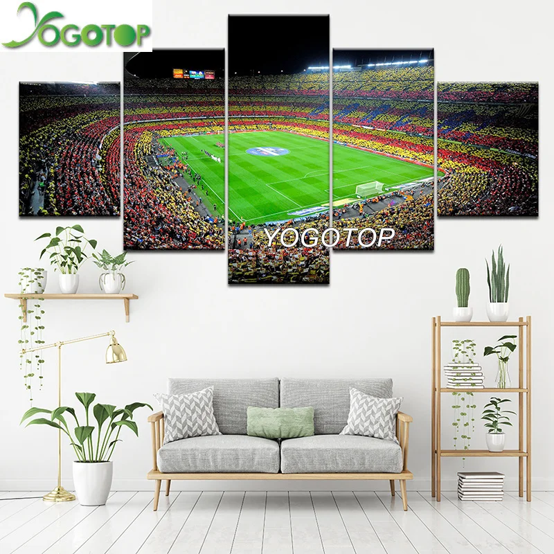 ##BUY YOGOTOP 5d Diy Diamond Painting Five Piece Set Spanish FC Barcelona Sports Football Picture Embroidered Square Dia ML788