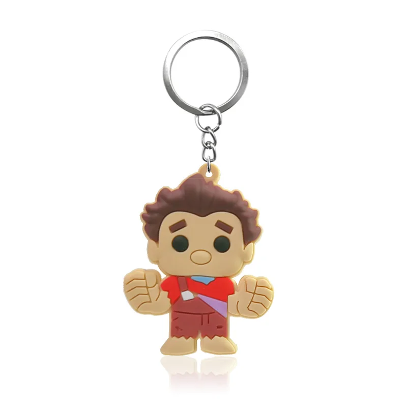 

1pc Wreck-It Ralph PVC Keychain Key Trinket Key Ring Gift For Women Girls Bag Pendant PVC Figure Charms Drive Saft Key Chains