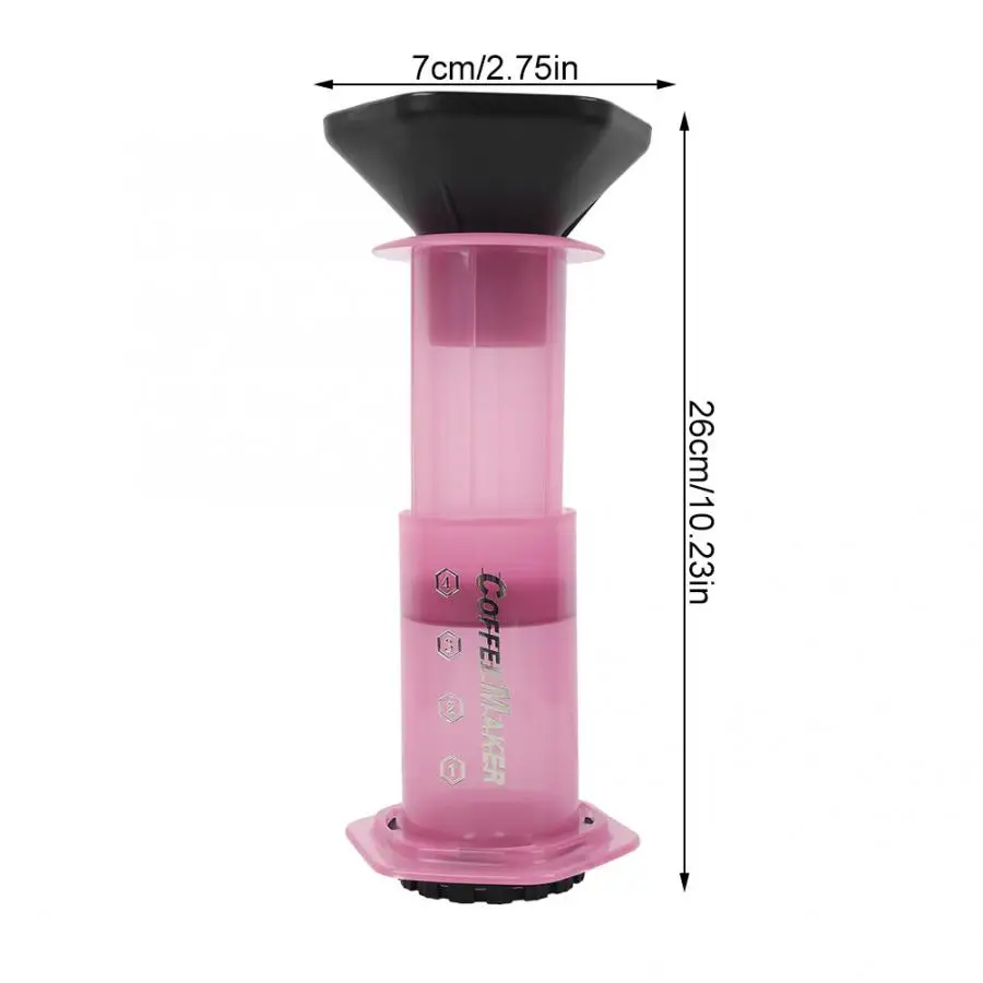 Части машины для приготовления кофе портативный прессованный кофейник фильтр ручного давления машина для путешественника сделать - Цвет: Розовый