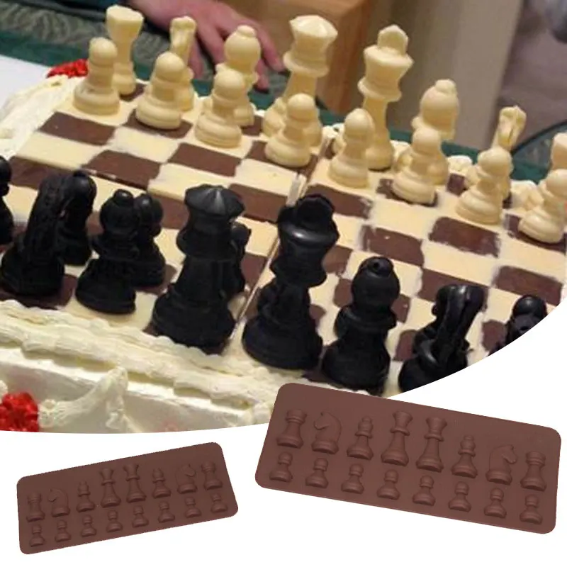 

3D International Chess Form Pastry Chocolate Sugar Soap Fondant Silicone Molds Cube Tray Kitchen Baking Cake Soap Mould Decora