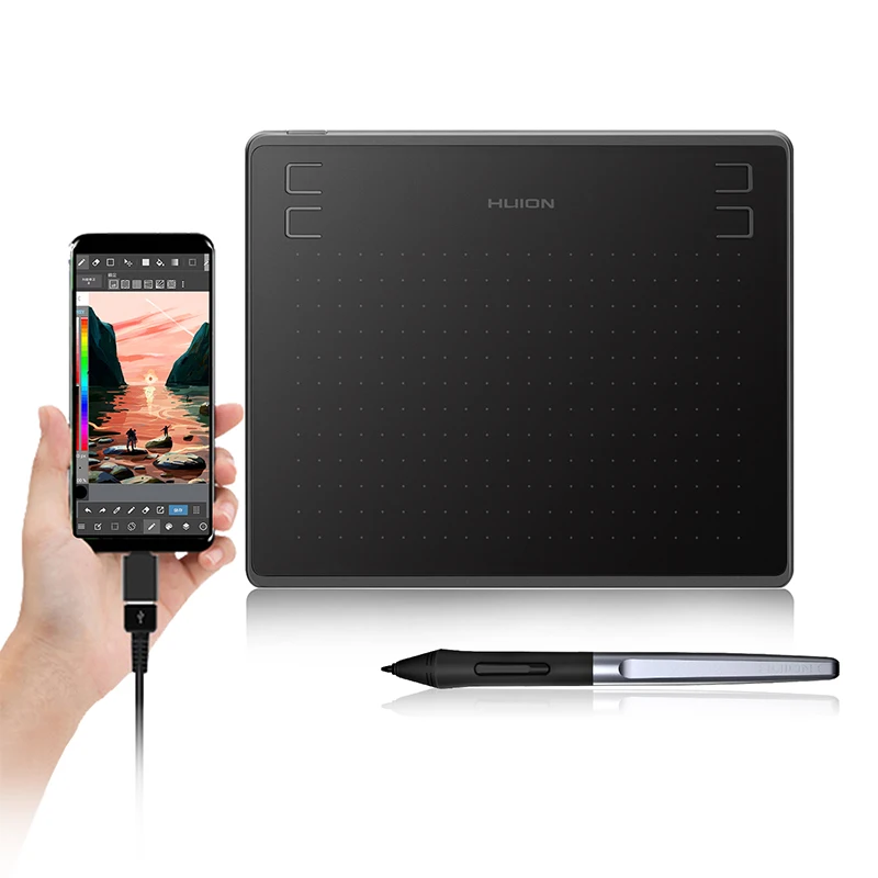 HUION HS64 6x4 дюймов графический Рисунок планшеты телефон планшет ручка планшет с батареей стилус для Android Windows macOS