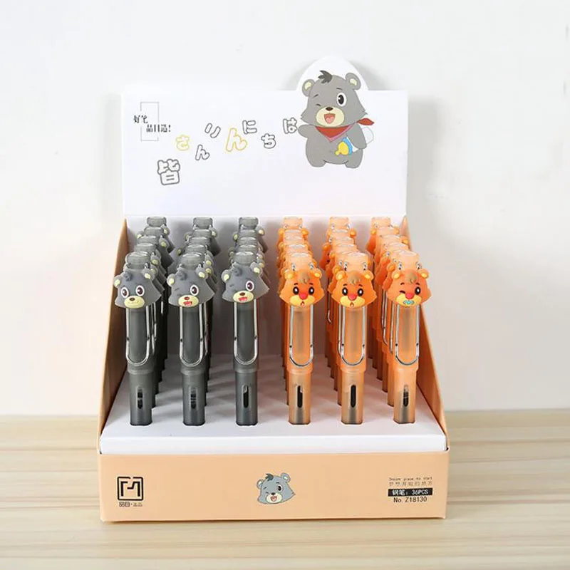 

1 Pcs Fountain Pen With Ink 0.5mm Kawaii Bear Cartoon Animal Fountain Pen Stationery Office School Supplies