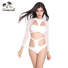 Queenral бюстгальтер костюм для мальчиков, футболка+ штаны длинные рукава женский кружева повязку сексуальный купальник женщин костюм Бразильский купальный костюм