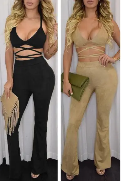 summer style jumpsuit 2015 V neck Women sexy cross...