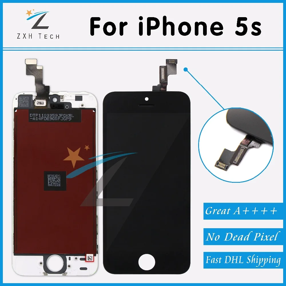 Prix pour 10 PCS/LOT Qualité A + + + + W/B pour iPhone 5S LCD Digitizer Assemblée avec Un Toucher Remplacement Grand Emballage Livraison DHL Gratuite Prix pour 10 PCS/LOT Qualité A + + + + W/B pour iPhone 5S LCD Digitizer Assemblée avec Un Toucher Remplacement Grand Emballage Livraison DHL Gratuite