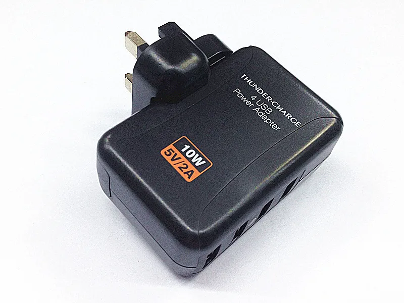 UK Plug Universal 4USB Port AC Wall Travel Power Adapter