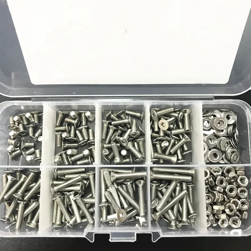 

300Pcs/set DIN7991 M2 M2.5 M3 GB70.3 ISO10642 JISB1194 304 Stainless Steel Hexagonal Countersunk Screws Flat Head Screw