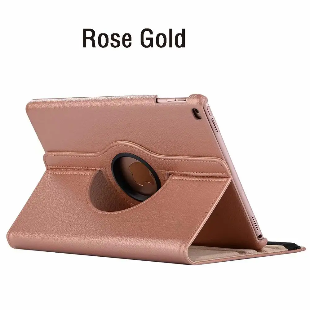 Для iPad 9,7 дюймов / для iPad 5/6 360 Вращающийся чехол для Apple iPad Air 1 2 Пробуждение сна крышка с смарт-подставкой Держатель - Цвет: Rose Gold