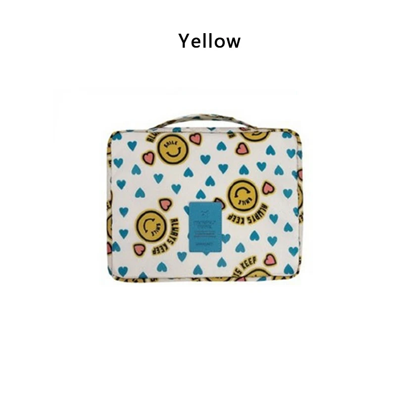 Новинка, дорожная косметичка на молнии, мужская и женская сумка для макияжа, нейлоновая сумка на молнии, органайзер для макияжа, сумка для туалетных принадлежностей, набор для хранения - Цвет: Цвет: желтый