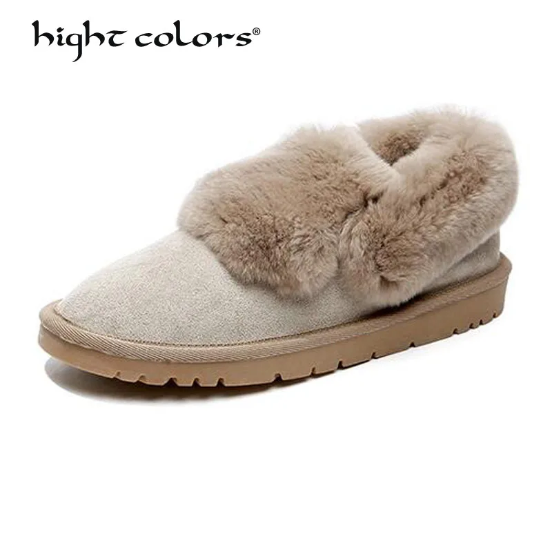 

2018 New women Winter Shoes Solid Color Snow Boots Plush Inside Antiskid Bottom Keep Warm Waterproof Ski Boots Size 35-40