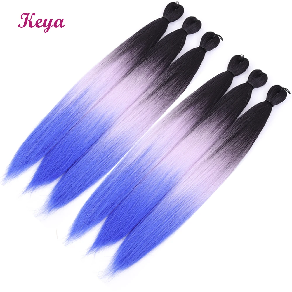 

Keya Easy Jumbo Braids Pre-Stretched EZ Braid Natural Layers Ombre Crochet Braids 24 Inch Synthetic Hair Extensions For Women