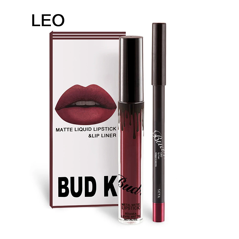 BUD K 8color/set matte lipstick+lips pencil long-lasting liquid lipsticks set lip goss makeup candy k me lipkit batom BUD K 8color/set matte lipstick+lips pencil long-lasting liquid lipsticks set lip goss makeup candy k me lipkit batom