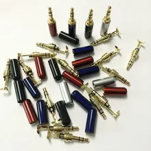1Pcs 3 Poles Jack 3.5 RCA Connector RCA Audio Plug 3.5mm Stereo Headset Dual Track Headphone Plug With Wire Clip