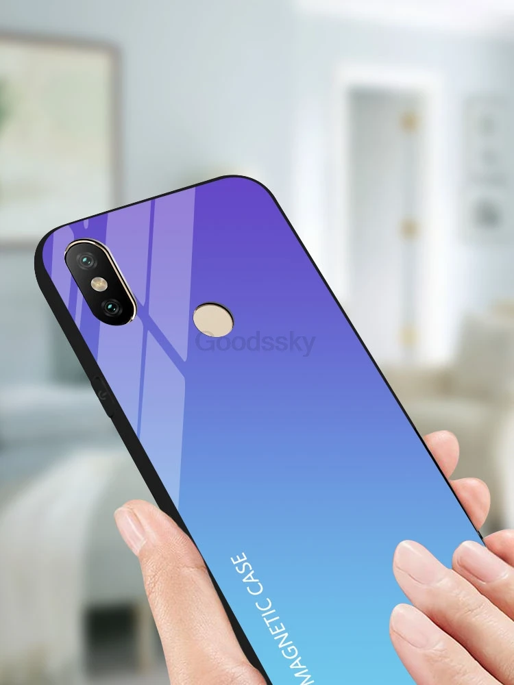 Тонкий магнитный беспроводной Чехол для зарядного устройства для Xiaomi mi 9 mi x 2S тонкий противоударный чехол для внешнего аккумулятора градиентная крышка из закаленного стекла