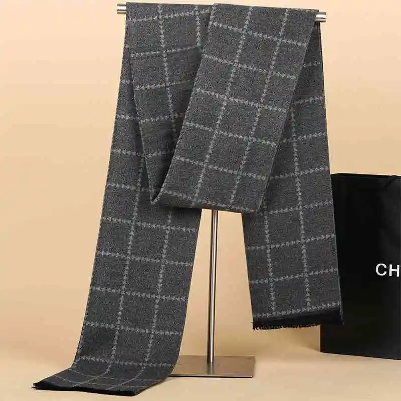 One Piece Gray Cashmere Scarf Men Plaid Casual Bufandas Winter font b Tartan b font Scarf