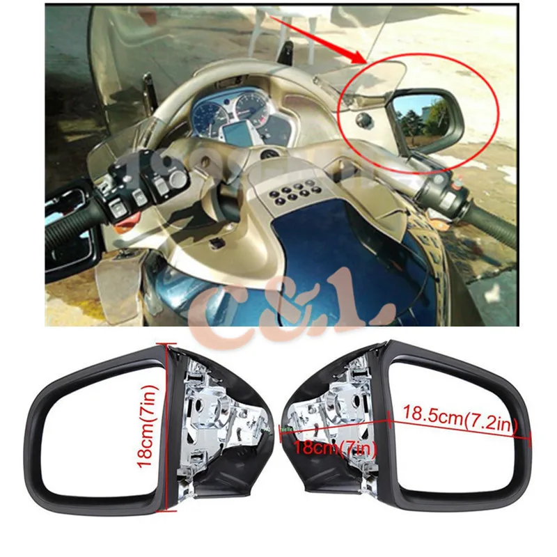 Chrome Motorcycle Rearview Side Mirrors Fit For BMW K1200 K1200LT