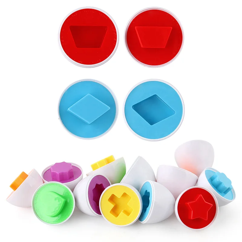 Монтессори игрушки для детей раннего обучения умные яйца 3D головоломка смешанные формы инструменты Геометрическая обучающая модель 6 шт./партия