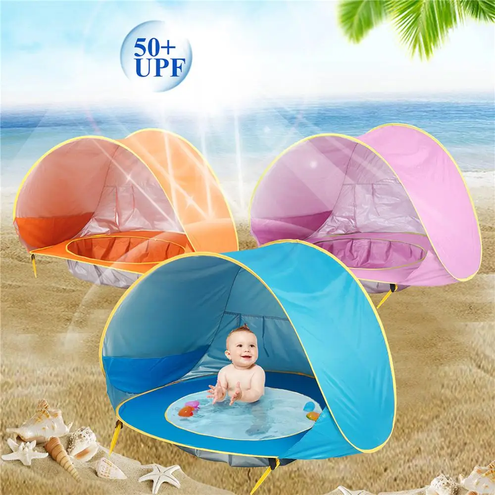 Comprar Tienda de playa para bebés, protección Uv, refugio solar, juguetes para niños, pequeña casa, toldo impermeable, tienda de campaña portátil para niños, PISCINA DE BOLAS