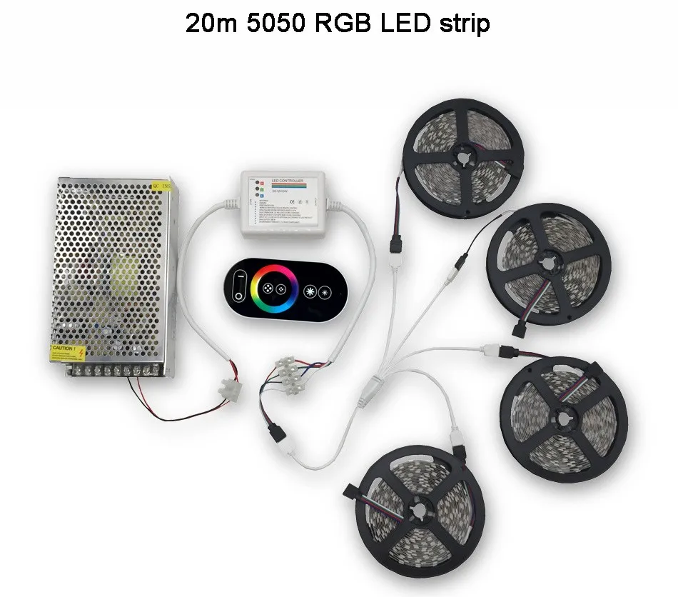10 м 15 м 20 м RGB светодиодные ленты 5050 не Водонепроницаемые+ RF сенсорный пульт дистанционного управления с регулируемой яркостью+ AC 110/220 В DC 12 В Светодиодный драйвер для домашних ламп