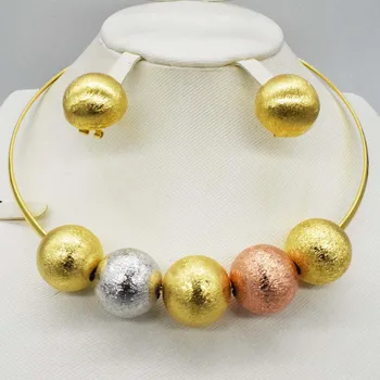 

Fashion jewelry set African Nigeria Dubai gold-color African bead jewelry wedding jewelry set african beads jewelry sets