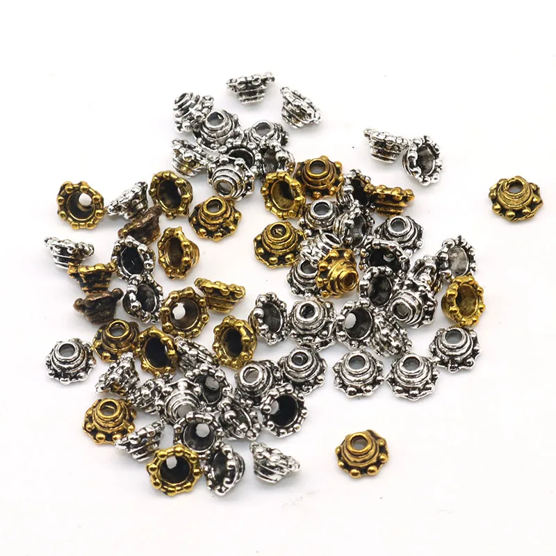 

5mm Wholesale 200 Pcs Daisy Flower Beads Tibetan Silver Spacer Beads for DIY jewelry Findings Metal Bead Fast Shipping