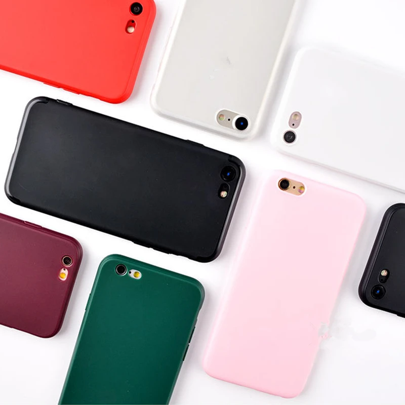 

For iPhone X Xs Max XR 8 7 Case Candy Color Phone Case Slim Frosted TPU Silicone Back Cover for iPhone 6 6S Plus 5 5S SE Cases