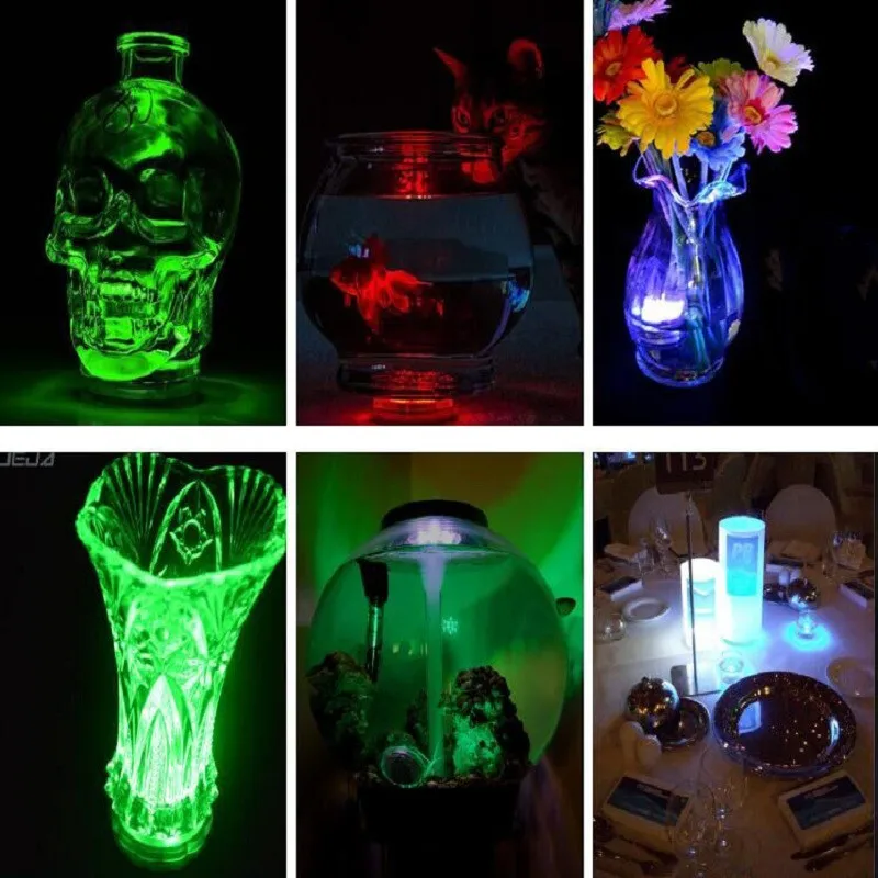 underwater lights LED dive light pool waterproof LED flower diver light 5050 RGB Multicolor tank electronic candle lamp battery remote control submersible lights