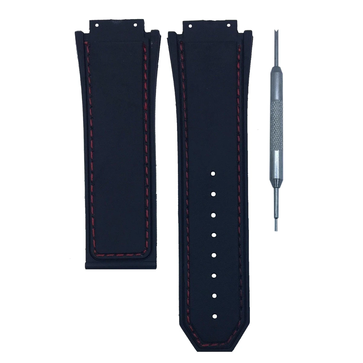 

30mm Silicone Rubber Watchband Fashion Black Wristband Replacement Strap Without Buckle With Tool