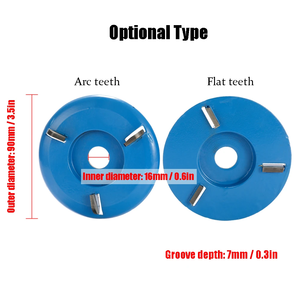 Три-шесть зуба красный/синий мощность резьба по дереву дисковый инструмент фреза для 16 мм Диафрагма угловая шлифовальная машина диаметр 90 мм полировка