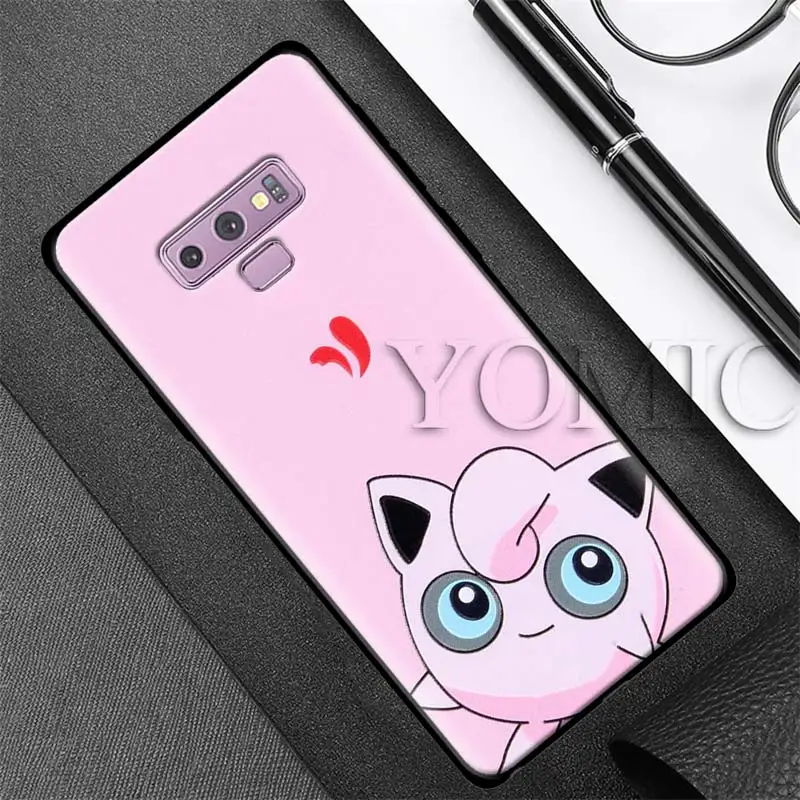 Силиконовый чехол Pokemons ball Pika для samsung Galaxy S10e S9 S8 S10 Plus S7 Note 9 8 A50 A70, черный мягкий чехол