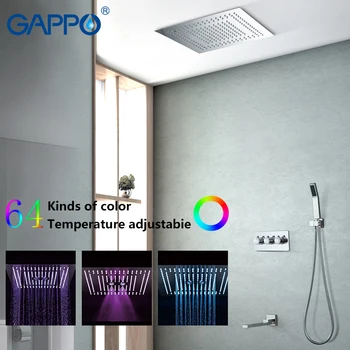 GAPPO-grifo de ducha de baño de cascada LED, mezclador de ducha montado en la pared, grifo, ducha