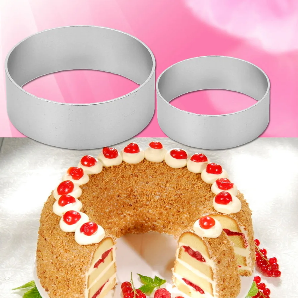 

2018 Aluminium Mold Circle Round Shaped Sugarcraft Biscuit Cookie Cake Pastry Baking Cutter Mould Bakeware Decorating Tools