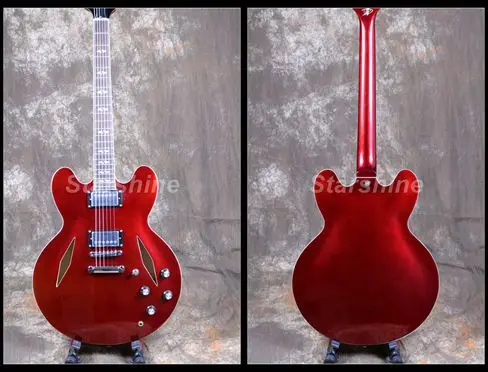 

Starshine Semi Hollow Body Electric Guitar CC-HL4W Metal Red TOM Bridge Dove Style Good Sound