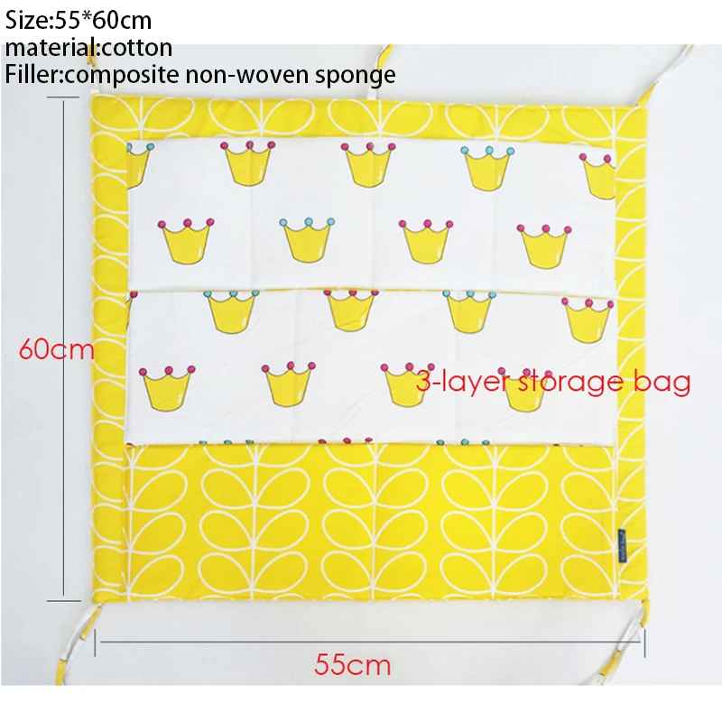  AAG Cotton Baby Bed Hanging Storage Bag Newborn Cot Crib Organizer Infant Toy Diaper Pocket for Cri
