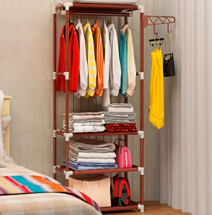 Металлическая железная вешалка для одежды напольная подвесная полка для хранения вещей вешалки для одежды мебель для спальни - Цвет: 1