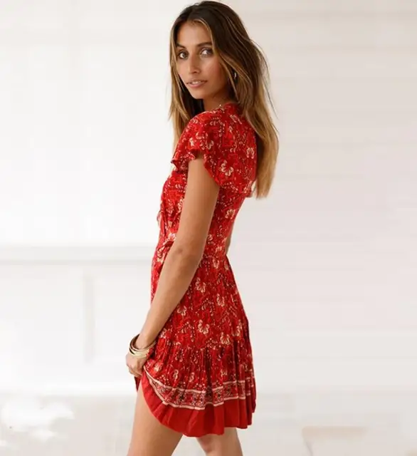 Boho Dresses Summer 2019 Deep V Neck 