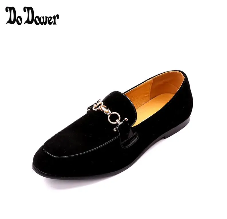 Brand Men Casual Loafers Plus Size 9.5 Black Velvet Suede Leather Tassel Moccasins Loafers Slip 