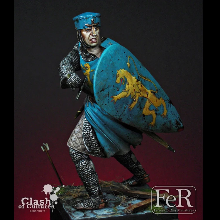 

1/24 Scale Unpainted Resin Figure French Crusader Knight collection figure