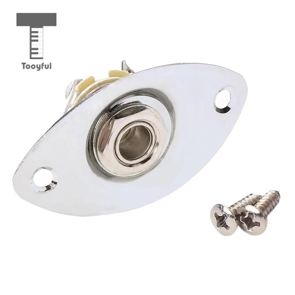 

Tooyful 1/4'' Oval Indented Guitar Output Jack Plate Socket for ST Tele Electric Guitar