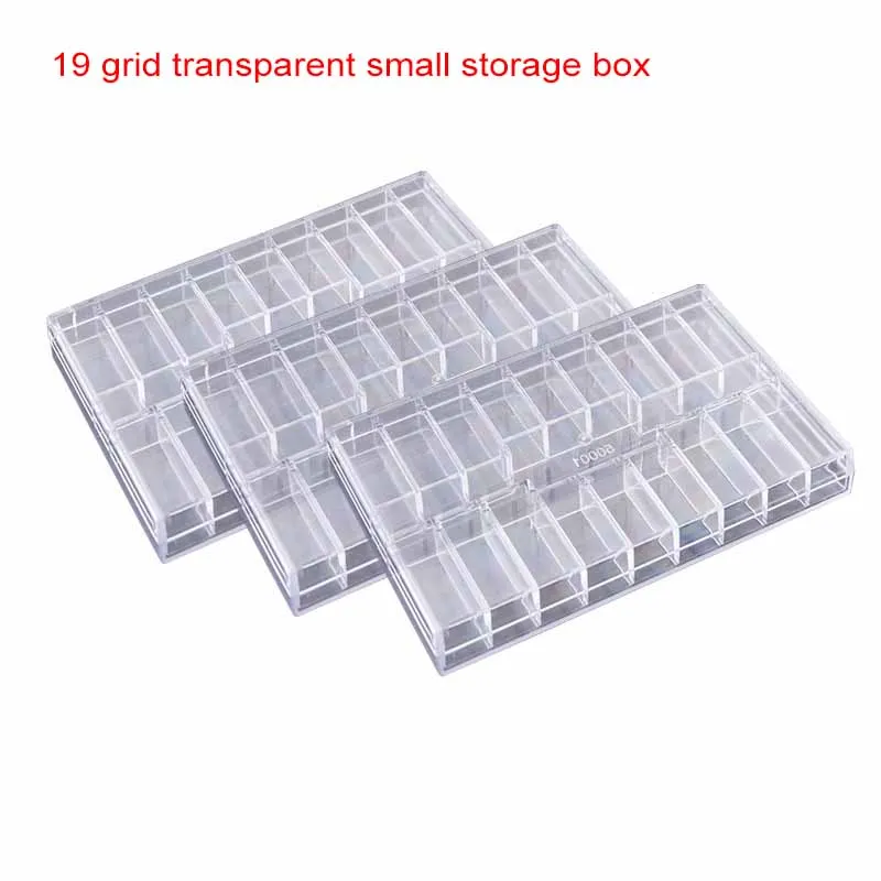 

19 grid transparent parts box small screw storage box storage box component tool electronic parts box multi-grid covered