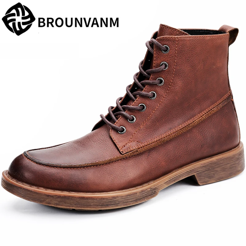 Dozewowuma538 Kupit Botinki Martin Bolshogo Razmera Obuv S Vysokim Bercem Muzhskie Chelsi Na Osen Zimu Vse Match Korovej Dezerty Plate Sapogi Muzh Cena Deshevo