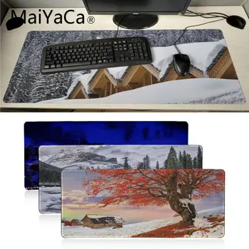 

MaiYaCa High Quality Winter snow tree house DIY Design Pattern Game mousepad crazy gaming mouse pad Keyboard Pad desk mat