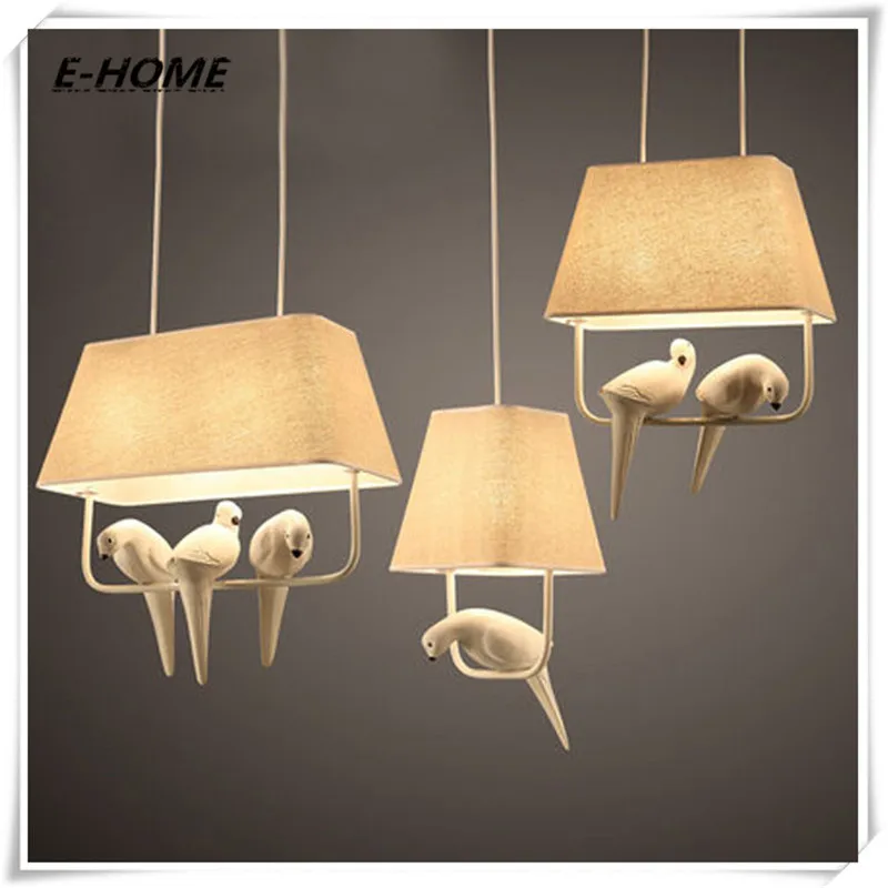 

Modern style creative Cloth art bird LED chandelier restaurant, den decoration, 85-220V hotle lamp