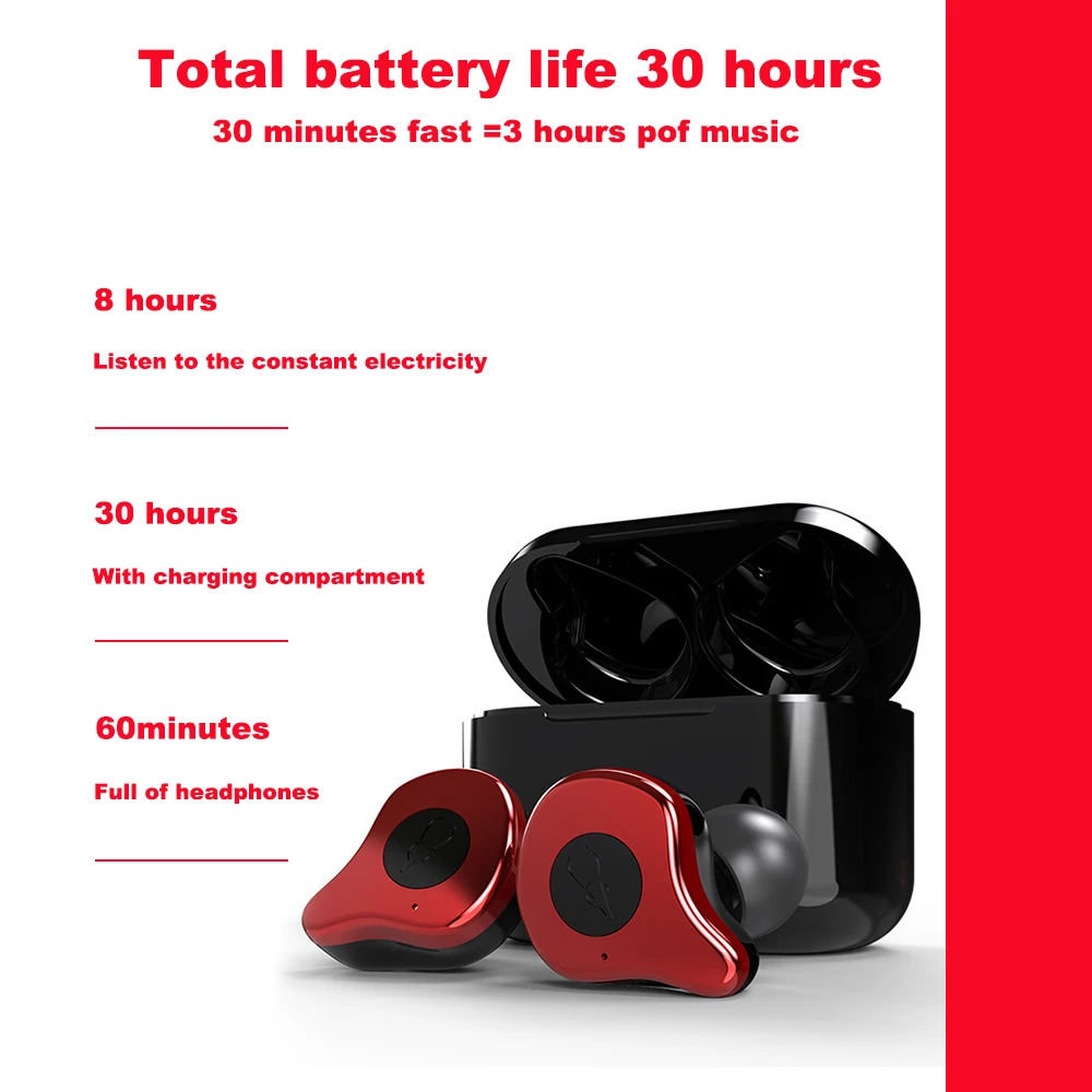 6  SABBAT E12 Professional Bluetooth 5.0 Earphone Wireless Headset HiFi Sports Earbuds Headphone Noise Isolation in ear headphones  (10)
