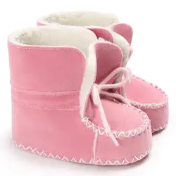 2018 Популярные новорожденных Для маленьких мальчиков девочек зимние теплые мягкие противоскользящие Prewalker кроватки обувь